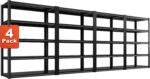 REIBII 48" Wide Garage Storage Shelving Heavy Duty 72" H Garage Shelves 3000LBS Heavy Duty Shelving Adjustable 5 Tier Metal Shelving for Garage Storage Shelving Industrial Shelving Storage Rack, 4P