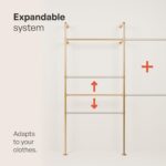 pamo Industrial pipe clothing rack metal gold - Wall mounted clothes racks for hanging clothes - Modern walk in closet - KIM I DOUBLE gold - Image 6