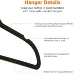 SKY-TOUCH Velvet Hangers 50 Pack - Non-Slip Premium Hangers for Clothes, Felt heavy Duty Coat Hangers with 360° Swivel Hooks for Suits, Jackets, Trousers, Jeans,Black