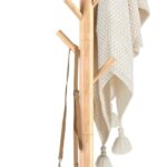 Haddockway Wooden Coat Rack Stand with 8 Hooks New Zealand Pine Adjustable Coat Standing Tree Easy Assembly for Coats, Hats, Scarves and Handbags for Entryway, Hallway, Bedroom, Office