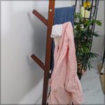 YATAI Cloth Hanger Stand, Multipurpose Cloth Rack with Bottom Shelves, Wooden Cloth Stand, Clothes Rail with Wheels, Coat Stand with Shoe Raker, Garment Rack for Indoor Bedroom Accessories Entryway - Image 5