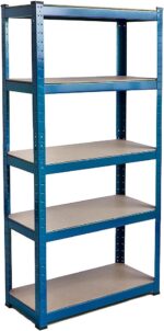 Home Vida 5 Tier Heavy Duty Shelf Storage Steel Shelving Rack Heavy Duty Kitchen Garage Racking, 875 kg Capacity, Large, Blue