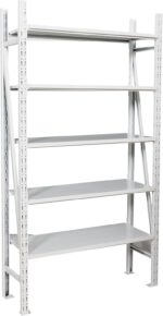 RIGID 5 Tier Steel Storage Rack | Metal Shelving Unit for Home & Office, Heavy Duty Floor Standing Organizer with Open Shelves, Powder Coated, Assembled (38.5D x 110.5W x 201.5H CM)