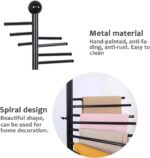 Freestanding Scarf Display Rack, Metal Scarf Racks, Spiral Scarf Holder, Hijab Stand for Clothing Store Commercial Home, Space Saving Shelves (42x170cm/17x67in, Black) - Image 4