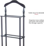 Proman Products with Wooden Hanger, Trouser Bar & Tie Bar, Walnut Twin Valet - Image 5