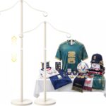 Reusable Shirt Display Stand-Mannequin Torso Tshirt Display Stand for Retail/Vendors,18-33" Adjustable Dress Form Mannequin Stand Clothes Rack,Portable Holder Jacket Coat Hanger,All Metal/White/2 Pack