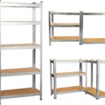 shine planet 5 Tier Garage Shelves Metal Storage Shelving Heavy Duty Shed Storage Racking 90x40x180cm for Warehouse Workshop Office