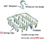 Foldable Laundry Hanger Drying Racks with 32 Clips,Baby Clothes Drying Rack,Laundry Clothes Hangers for Drying Socks,Towels,Bras,Diapers,Baby Clothes (1, Blue) - Image 7