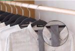 HOUSE DAY Lightweight and durable Velvet Hanger Ultra-Thin Space Saving,360degree Rotating Hook,40 Packs,Beige,Ideal for Coat,Jacket,Shirt,Dress,Trousers - Image 5
