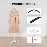 Shirt Display Stand Adjustable Height 20-36" Stainless Steel Base & Foam-Padded Hangers, Premium Clothing Display for Delicate Fabrics, T-Shirt Display Stand for Vendors, Retail Stores (Black, 2pcs) - Image 6