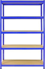 Monster Racking T- Rax Garage Shelving Unit Extra Wide - 5 Tier Heavy Duty Rack for Storage Steel Utility Shelves | Metal & MDF Boltless Assembly System | 180cm x 120cm x 45cm | 1400KG Capacity - Image 3