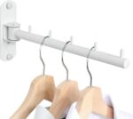Mooche Swing Clothes Hanger Rack,Garment Racks Wall Mounted Clothes Bar-Hanger Holder Hooks Heavy Duty Folding Drying Rack Space Saving Clothing Hanging System Closet Storage Organizer,White Finish