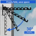 Wall Mounted Drying Rack Clothing Foldable for Laundry Room, Clothes Drying Rack Folding Indoor, Matte Black - Image 3