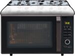 Stylista Microwave Oven Cover for Samsung 28 L Convection MC28H5025VK Petals Pattern Grey - Image 6