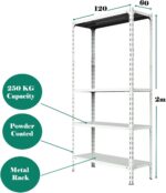 kriston Adjustable White 4 Unit Garage Shelf Heavy Duty Storage Organizer Shelving Unit (250 Per Shelf) Capacity warehouse ,For Workshop, Shed, Office - Image 2