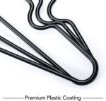 HOUSE DAY Metal Hangers Plastic Hangers 10 Pack - Black Shirt Hangers for Clothes Space Saving Clothes Hangers Rubber Coat Hangers for Adult Heavy Duty Hangers Strong Anti-Slip Hangers Wire Hangers - Image 2
