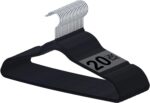 SKY-TOUCH Velvet Hangers 20 Pack - Non-Slip Premium Hangers for Clothes, Felt heavy Duty Coat Hangers with 360° Swivel Hooks for Suits, Jackets, Trousers, Jeans,Black