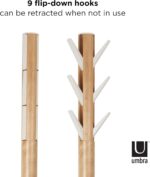 Umbra Flapper Coat Rack, Clothing Hanger, Umbrella Holder, and Hat Organizer, Great for Entryway, Black/Walnut - Image 5
