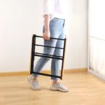 BAOYOUNI Collapsible Clothes Drying Rack Expandable Laundry Hanger Foldable Clothing Garment Towels Dry Holder, Bamboo + Black (43-75) X 37 X 105cm - Image 6