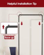 Sakugi Clothes Rack with Wheel & Storage Mesh Shelf, Garment Rack for Hanging Clothes, Coats, Dresses & Shoes, Easy Assembly, Black, 150 × 73 × 37.5 cm - Image 5