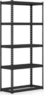 Goplus 5-Tier Metal Shelving Unit, Heavy Duty Wire Storage Rack with Anti-Slip Foot Pads, Height Adjustable Shelves for Warehouse, Kitchen, Living Room, Garage, 15.5" D×35.5" W×72" H