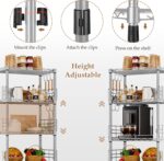 5-Tier Storage Shelves Metal Wire Shelving Unit Storage Rack Height Adjustable Pantry Shelves with 5 Hooks & Shelf Liners for Living Room, Kitchen, Bathroom 21.2 W x 11.4" D x 59" H (Silver) - Image 6