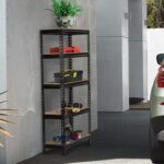 Ash & Roh Metal Organizer Rack with Powder Coated Wooden Frame Adjustable, Heavy Duty Storage Shelving Rack for Multiple Uses. (5 (Small) Sections) Height 5.3 ft. | Length 2 ft. | Dimension 1 ft. - Image 2