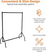 Amazon Basics Heavy Duty Clothes Rail Garment Rail, 1.21 x 1.52 m, Black - Image 3