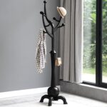 Heavy Duty Coat Rack Freestanding Wood Tree Rack with 8 Hooks, Unique Design Tree Branch-look, Premium Coat Tree Clothes Hanger Stand with Sphere Base for Entryway, Hallway, Bedroom-Load 160lbs Black - Image 7