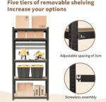 WWI Storage Shelves Metal Shelves Steel Rack 180cm Five Layers Metal Storage Rack Height Adjustable Storage Shelves (black, 90 * 40) - Image 4