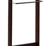 Proman Products Kingston III Valet Stand with Drawer, Contour Hanger, Trouser Bar, Tie & Belt Hooks and Shoe Rack - VL16260