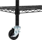 Amazon Basics 4-Shelf Adjustable, Heavy Duty Storage Shelving Unit on 7.62 cm Wheel Casters, Metal Organizer Wire Rack, Black, 91.4 cm L x 110.16 cm W x 146 cm H - Image 5