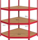 Monster Racking Z-Rax Corner Garage Shelving Unit - 5 Tier Heavy Duty Rack for Storage Steel Utility Shelves | Metal & MDF Boltless Assembly System | 183cm x 90cm x 45cm - Image 4