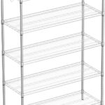 Guan River 5-Shelf Adjustable Metal Shelf Wire Shelving Unit Heavy Duty Storage Rack Display Shelf for Office,Kitchen,Bedroom,Bathroom,Laundry,Pantry Basement,Garage(Chrome,48" L x 18" W x 72" H)