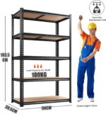 5-Tier Heavy Duty Metal Shelving Unit 183H x 90W x 30.5Dcm, 900KG Capacity, Adjustable Corner Shelf Rack for Storage, Boltless Assembly Pantry - Image 3