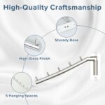 Alise Swing Clothes Hanger Rack,Garment Racks Wall Mount Clothes Bar-Hanger Holder Hooks Heavy Duty Folding Drying Rack Space Saving Clothing Hanging System Closet Storage Organizer,Chrome - Image 5