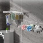 Wall Mounted Drying Rack with 6 Knobs, Space-Saving Foldable Laundry Rack, 31.5 Inch Collapsible Clothes Dryer with 5 Extendable Rods, Ideal for Indoor Clothing and Towel Drying - Image 3