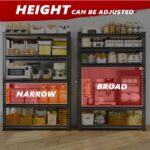 2020LBS Storage Shelves 5 Tier Garage Shelving Heavy Duty Adjustable Garage Shelves, Utility Rack Shelf, Shelving Units for Storage Warehouse Pantry Closet, 35.5" W x 11.9" D x 72" H, Black - Image 7
