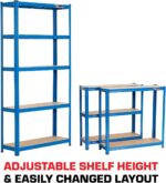 Rhino Racking - 5 Tier Heavy-Duty Industrial Storage Shelves - Blue - 180x90x30cm - Image 6