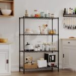BestOffice | 4-Tier Wire Storage Shelves | 36x14x54 | Black | with Adjustable Racks | Heavy-Duty Metal Shelf, Holds Upto 1000 lbs | No-Tool Assembly | Ideal for Home & Garage Shelving - Image 7