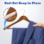 HOUSE DAY 6 Pack Wide Shoulder Wooden Hangers, Suit Hangers with Non Slip Pants Bar, Smooth Finish 360° Swivel Hook Solid Wood Coat Hangers for Dress, Jacket, Pants, Heavy Clothes Hangers (Walnut) - Image 4