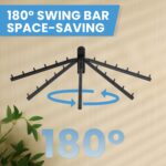 Clothing Racks for Hanging Clothes, Garment Racks Wall Mounted Clothes Bar-Hanger Holder Hooks Heavy Duty Folding Drying Rack Space Saving Clothing Hanging System Closet Storage Organizer - Image 4