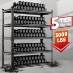 Garage Shelving, 48" W Storage Shelves 3000lbs Heavy Duty Shelving, Adjustable 5 Tier Garage Shelf Storage Rack With Honeycomb Shelf, Industrial Shelving Units for Basement 72"H X 48"W X 18.9"D - Image 7