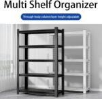 72" Heavy Duty 5-Tier Garage Shelving Unit - Adjustable Steel Storage Rack for Warehouse Basement & Garage nization Metal Shelves Easy Assembly Black - Image 2