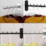 Wall Mounted Clothes Hanger,Stainless Steel Hook Holder,Space Saving Clothing Hanging System Closet Storage Organizer Drying Rack Coat Hook for Bathroom,Bedroom,Laundry Room (Stainless Steel(1 pcs)) - Image 5