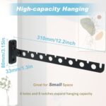 Alise Folding Clothes Hanger Rack,Wall Mounted Clothes Bar-Hanger Holder Hooks Heavy Duty Drying Rack Space Saving Clothing Hanging System Closet Storage Organizer,YHD1008-B Matte Black - Image 2