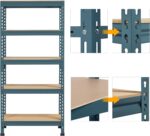 Yaheetech 2pcs Heavy Duty 5 Tier Garage Shelving Units,Racking shelves for Home/Office/Workshop/warehouses,150KG Per Shelf/750KG Capacity,140cmx30cmx150cm（LxWxH,Neptune Blue - Image 4