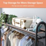 135cm 3-Layer Clothes Rack, Metal Garment Rack, Coat Rack Shoes Rack, Clothes Rail Stand, Multipurpose Clothes Hanger Organizer - Image 4