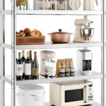 VEVOR Stainless Steel Shelving 48x18.5 Inch 5 Tier Adjustable Shelf Storage Unit Stainless Steel Heavy Duty Shelving for Kitchen Commercial Office Garage Storage 330lb Per Shelf