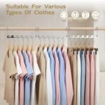 HOUSE DAY 10.5 Inch Closet Space Saving Wardrobe Clothing Magic Hangers Oragnizer Heavy Chrome Hangers, Updated Hook Design Pack of 8 - Image 5
